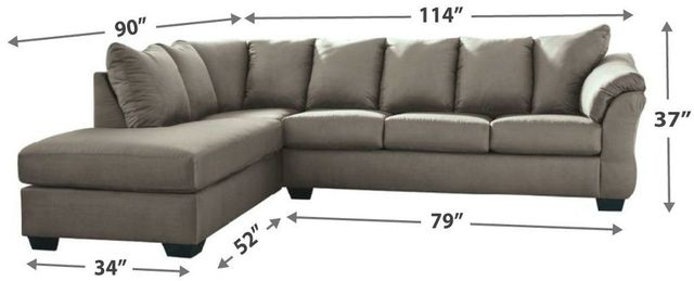 Signature Design by Ashley® Darcy Cobblestone 2-Piece Sectional with Chaise-4