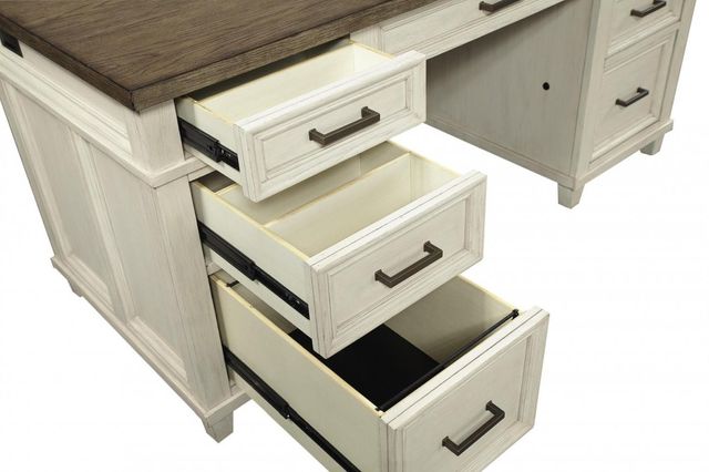 Aspenhome® Caraway Aged Ivory 66" Executive Desk 8