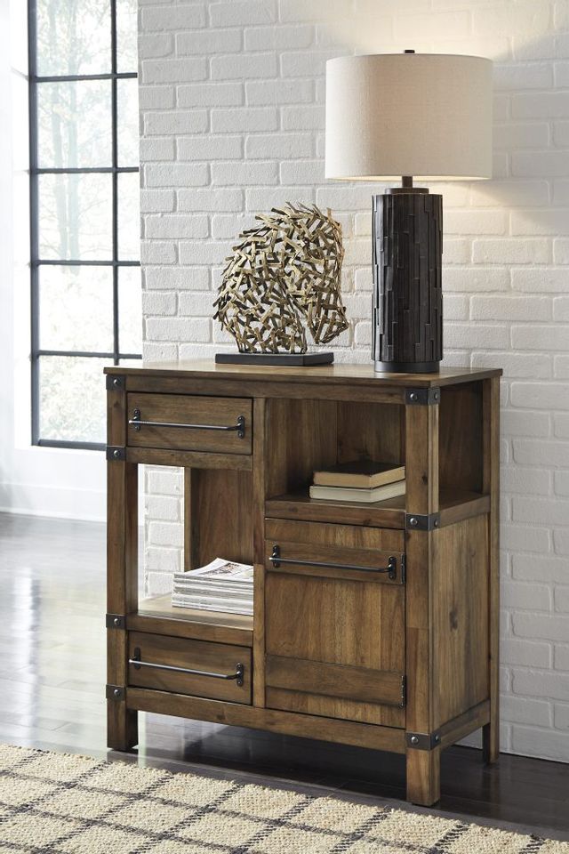 Signature Design by Ashley® Roybeck Light Brown/Bronze Accent Cabinet 4