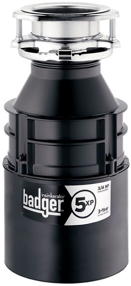 InSinkErator® Badger® 5XP 0.75 HP Continuous Feed Black Garbage Disposal