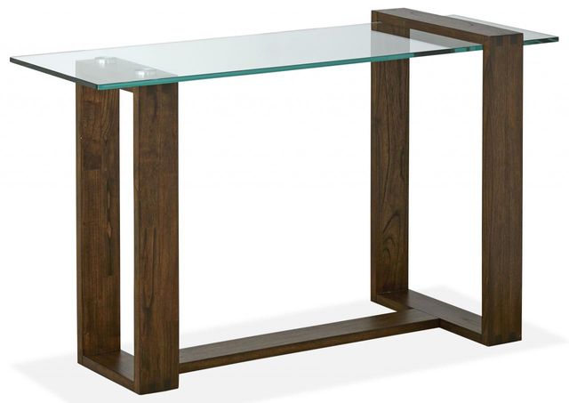 Magnussen Home® Bristow Glass Top Sofa Table with Acorn Base