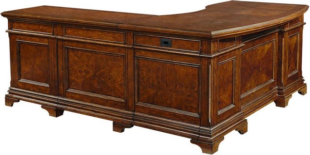 Aspenhome® Hawthorne Carmel Brown L-Shaped Desk-1
