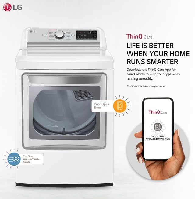 LG 7.3 Cu. Ft. White Electric Dryer-1