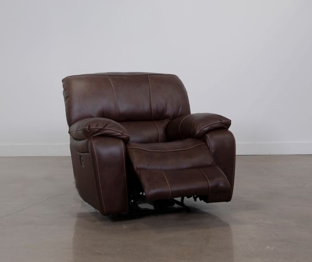 Man Wah Brown Leather Power Recliner-1