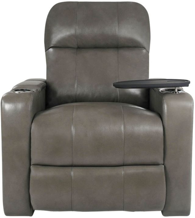 RowOne Prestige Home Entertainment Seating Gray 2-Arm Power Recliner 1
