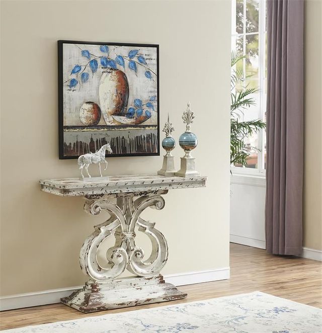 Coast2Coast Home™ Stafford Ages Ivory/Brown Console Table-3