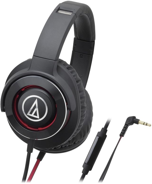 Audio-Technica® Solid Bass® Black/Red Over-Ear Headphones