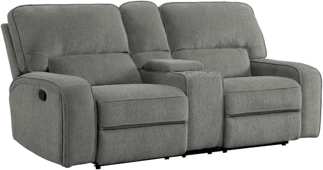 Homelegance® Borneo Mocha Double Reclining Glider Loveseat with Center Console