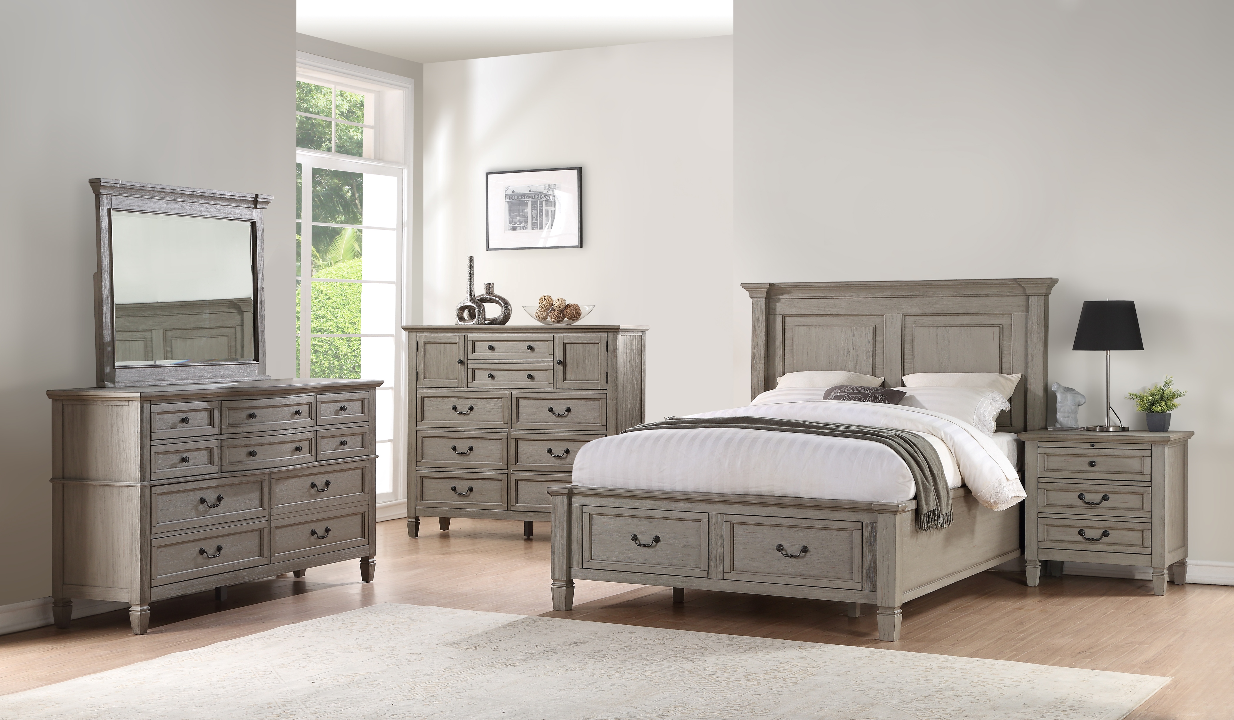 Lake Shore Cottage Grey Dresser with Mirror
