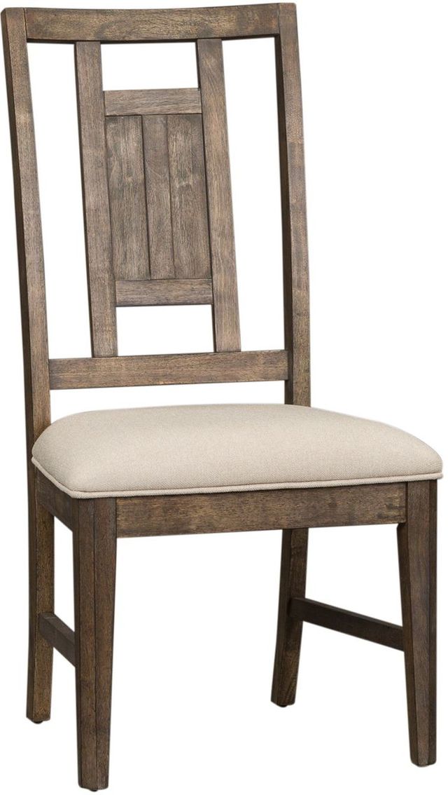 Liberty Artisan Prairie Aged Oak Lattice Back Side Chair