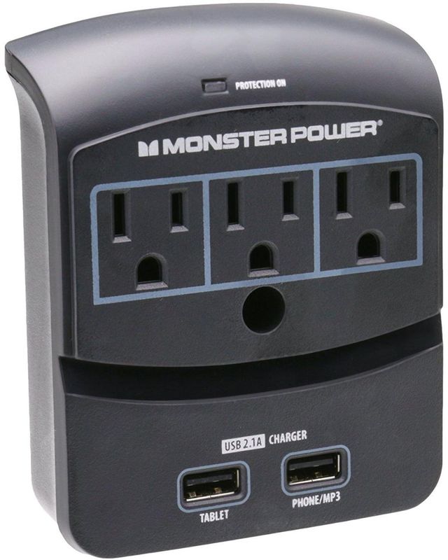 Monster® Core Power® 350 USB Wall Outlet-Black 1