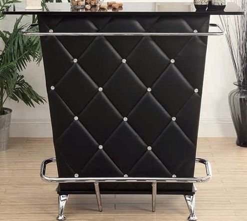 Furniture of America® Fuero Black/Chrome Bar Table