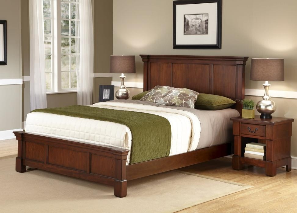 Luxury amish rustic cherry bedroom set store solid wood full queen king bed