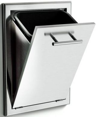 XO 18.44" Stainless Look Outdoor Trash Tilt Out Center-0