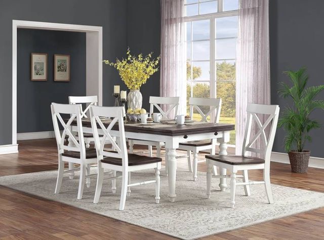 Emerald Home Mountain Retreat Antique White Dining Chair | Wood's Furniture