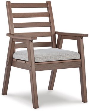 Signature Design by Ashley® Emmeline Brown Outdoor Dining Arm Chair with Cushion