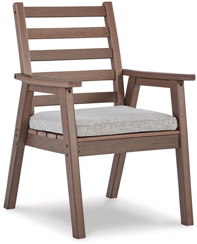 Signature Design by Ashley® Emmeline Brown Outdoor Dining Arm Chair with Cushion