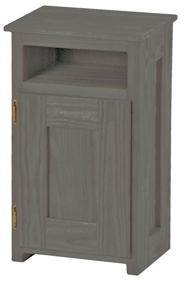 Crate Designs™ Furniture Graphite Left Side Hinge Door Petite Nightstand with Lacquer Finish Top Only