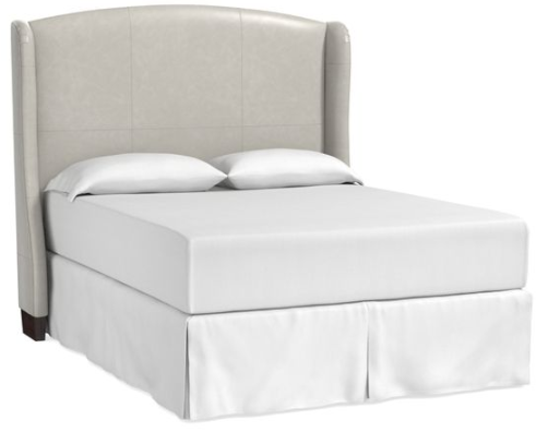 Bassett® Furniture Custom Upholstered Paris Gray Leather Full Bed Headboard