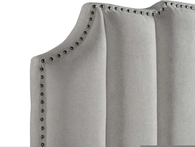 Elements International Harper Gray Queen Upholstered Bed-3