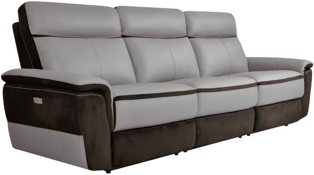 Homelegance® Laetres Charcoal/Taupe Gray Power Reclining Sofa