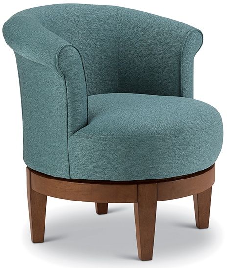 Best Home Furnishings® Attica Robin's Egg/Dark Walnut Swivel Chair 0