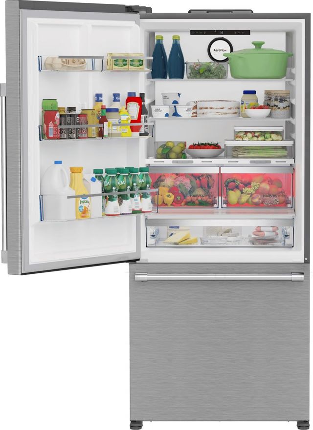 Beko 16.1 Cu. Ft. Fingerprint-Free Stainless Steel Counter Depth Bottom Freezer Refrigerator  1
