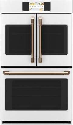 Café™ Professional Series 30" Matte White Smart Built In Convection French Door Double Wall Oven-CTD90FP4NW2