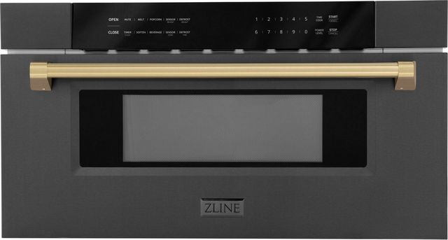 ZLINE Autograph Edition 1.2 Cu. Ft. Black Stainless Steel Microwave Drawer 