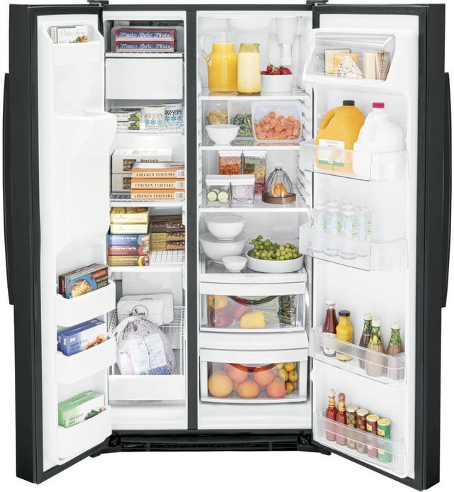 GE® 25.3 Cu. Ft. Black Side-by-Side Refrigerator 4