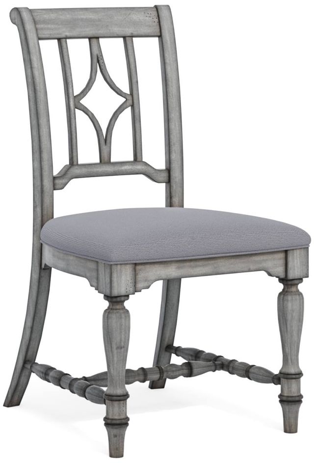 Flexsteel® Plymouth® Distressed Graywash Upholstered Dining Chair-0
