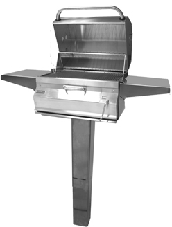 Fire Magic® Charcoal Collection 22 Series Patio Post Mount Grill-Stainless Steel