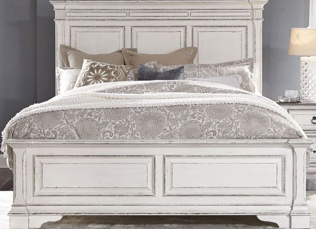 Liberty Furniture Abbey Park Antique White Queen Panel Bed-0