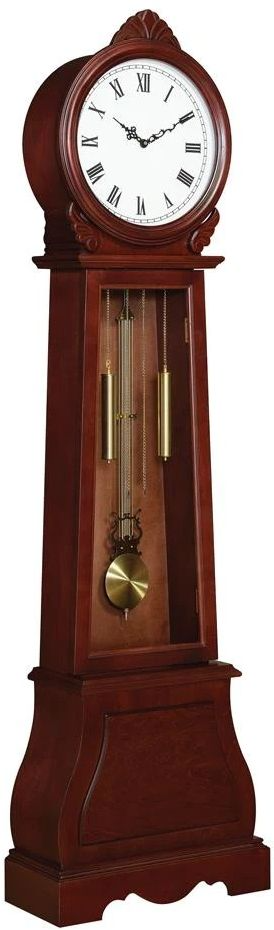 Coaster Narcissa Brown Red Grandfather Clock With Chime