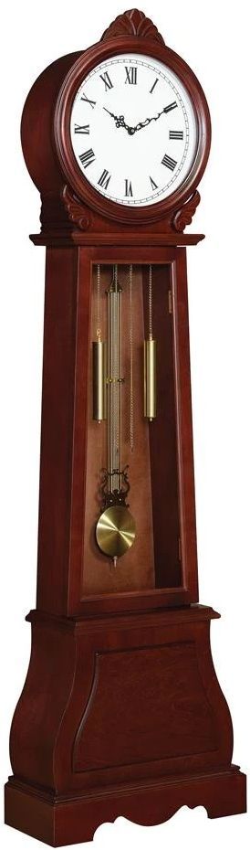 Coaster® Narcissa Brown Red Grandfather Clock With Chime-0