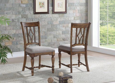 Flexsteel® Plymouth® Distressed Medium Brown Upholstered Dining Chair 4