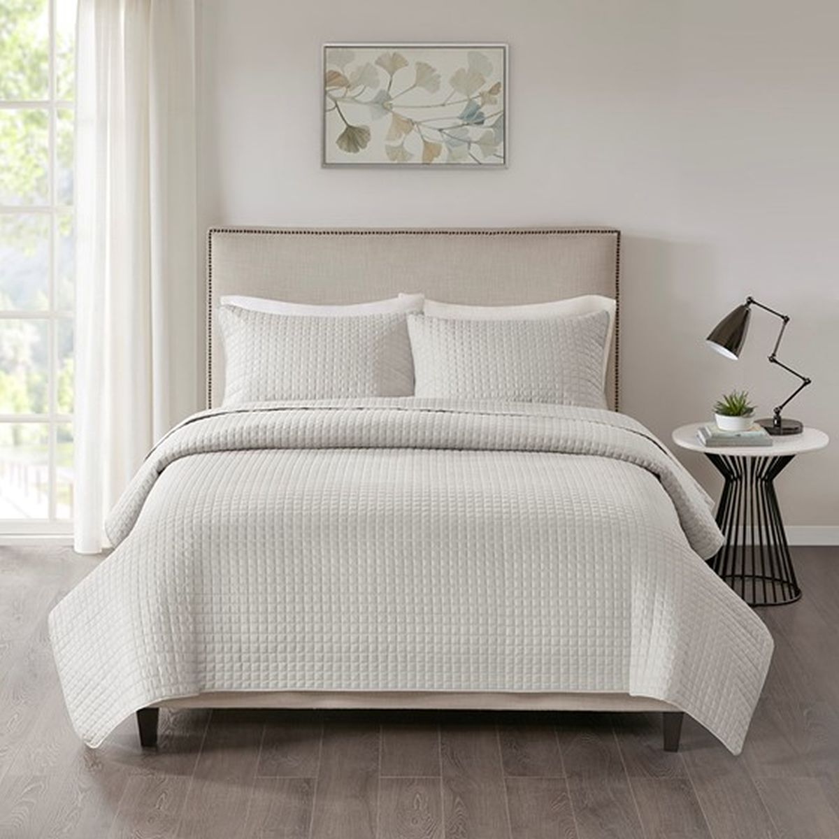 Olliix by 510 Design Otto Grey Full/Queen 3 Piece Reversible Coverlet Set