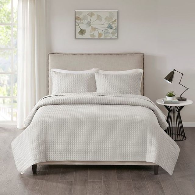 Olliix by 510 Design Otto Grey Full/Queen 3 Piece Reversible Coverlet Set-0