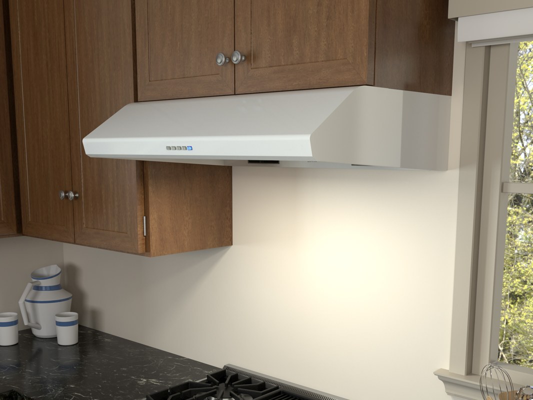 white 36 inch range hood