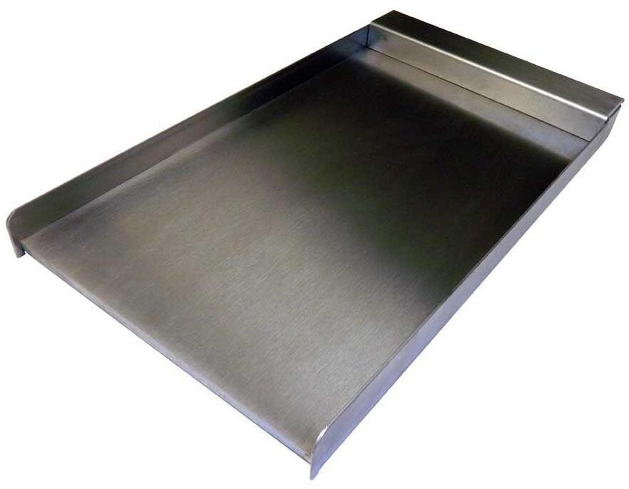 Stainless steel griddle outlet pan