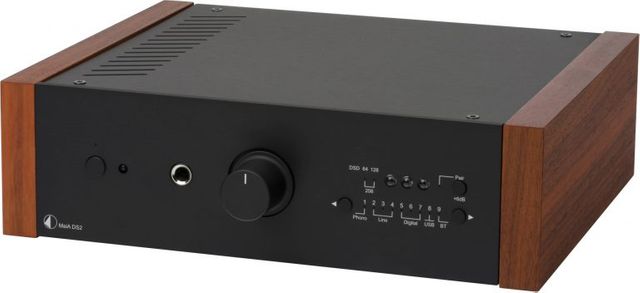 Pro-Ject DS2 Line Black Stereo Integrated Amplifier with Rosewood Wooden Side Panels 0