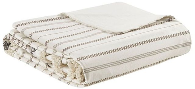 Olliix by INK+IVY Ivory Full/Queen Imani Cotton Duvet Cover Mini Set-2