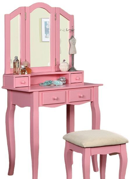 Furniture of America® Janelle 3-Piece Pink Vanity Set