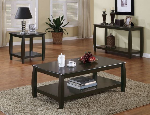 Coaster® Espresso Square End Table With Bottom Shelf 2