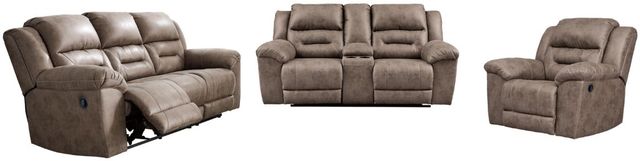 Signature Design by Ashley® Stoneland 3-Piece Fossil Living Room Set with Reclining Sofa