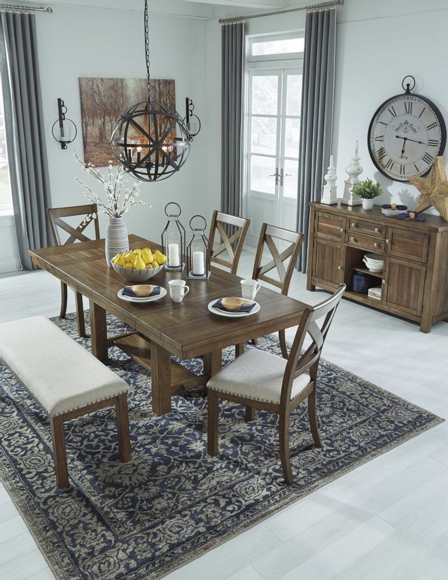 Signature Design by Ashley® Moriville Grayish Brown Dining Extension Table 5