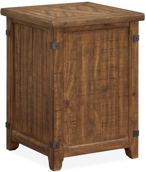 Magnussen® Home Chesterfield Farmhouse Timber Chairside End Table-3