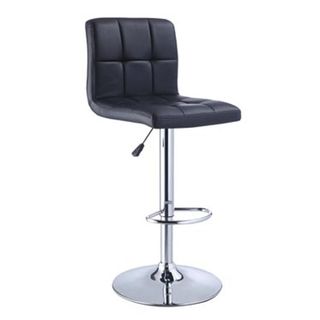 Powell® Black Quilted & Chrome Bar Stool