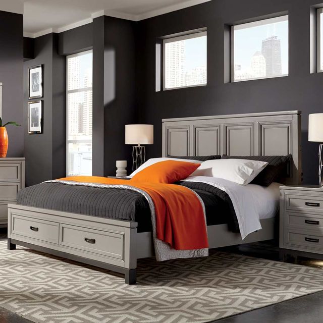 Aspenhome® Hyde Park Gray Paint King/Cal King Storage Footboard 2