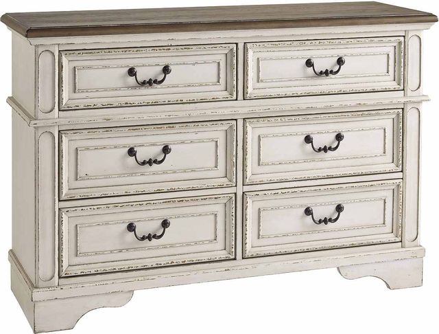 Signature Design by Ashley® Realyn Antiqued Two Tone Youth Dresser And Mirror 1